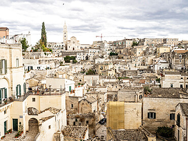 View of the Old Town, Matera, Basilicata, Puglia, Italy, Europe