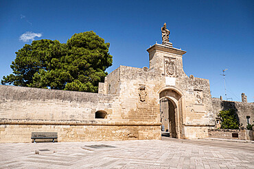 Gate of St. Oronzo, Acaya, Salento, Puglia, Italy, Europe