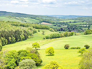 View from The Trundle, Goodwood, South Downs National Park, West Sussex, England, United Kingdom, Europe