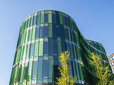 Modern architecture with the green Glass Vase, Malmo, Sweden, Scandinavia, Europe