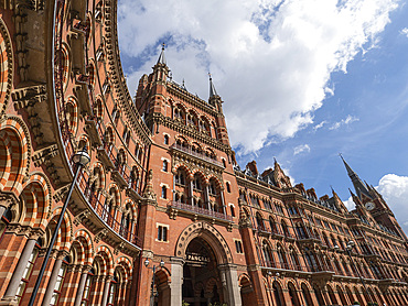 Exterior of St Pancras International railway station, London, England