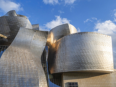 Titanium facade of the Guggenheim Museum designed by Frank Gehry, Bilbao, Basque Country, Spain, Europe