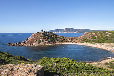 Watchtower and Beach at Porticciolo, Sardinia, Italy, Europe