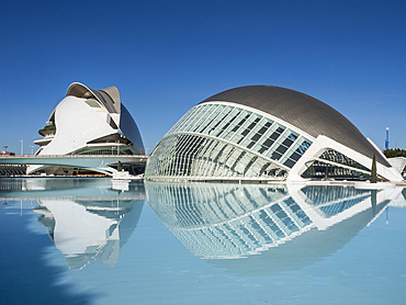 Hemisferic and Palace of the Arts,, City of Arts and Sciences, Valencia, Spain, Europe