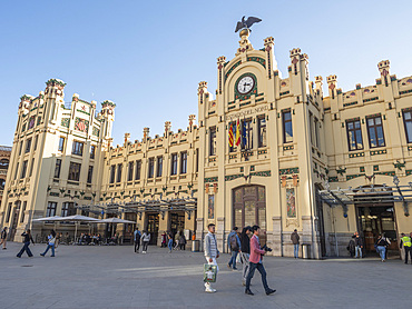 Exterior of the main train station, Estacio del Nord, Valencia, Spain, Europe