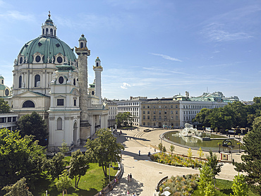 Karlskirche (St Charles Church), Karlsplatz, Vienna, Austria, Europe