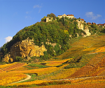 Hill Village of Chateau Chalon in the Jura, Franche Comte  France