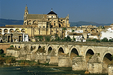 Roman bridge across the Rio Guadalquivir, Cordoba, Andalucia, Spain, Europe