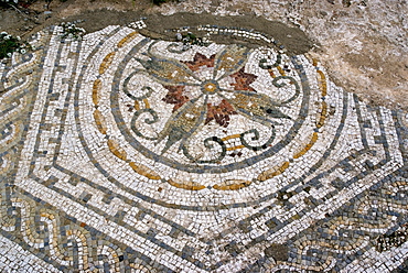 Mosaic from Roman site of Cherchell, buried under the new city, Cherchell, Algeria, North Africa, Africa