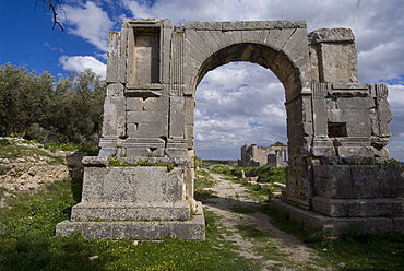 Arch of the Emperor Alexander Severus, Roman site of Dougga, UNESCO World Heritage Site, Tunisia, North Africa, Africa