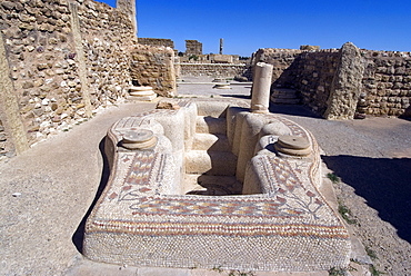 Baptismal fonts, Roman ruin of Sbeitla, Tunisia, North Africa, Africa