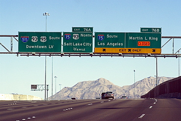 Freeway interchange, Las Vegas, Nevada, United States of America, North America