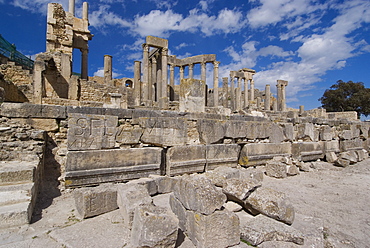 Theatre, Roman ruin of Dougga, UNESCO World Heritage Site, Tunisia, North Africa, Africa