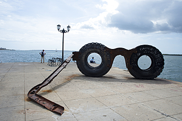 Harbourside sculpture, Cienfuegos, Cuba, West Indies, Caribbean, Central America