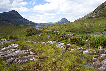 Ullapool to Lochinver scenery, Highlands, Scotland, United Kingdom, Europe