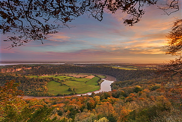 Upper Wyndcliff, River Wye and Severn Estuary, Wye Valley, Monmouthshire, Wales, United Kingdom, Europe