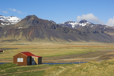 Timber buildings at Budir, Snaefellsnes Peninsula, North West area, Iceland, Polar Regions