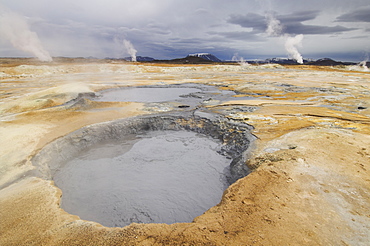 Namaskard thermal area, Hverarond, near Lake Myvatn, North area, Iceland, Polar Regions