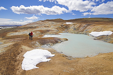 Leirhnjukur thermal area and eruption site near Krafla geothermal power station, Lake Myvatn, North area, Iceland, Polar Regions