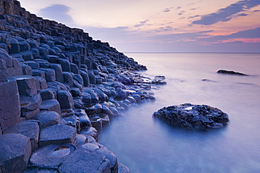 Hexagonal basalt columns of the Giant's Causeway, UNESCO World Heritage Site, and Area of Special Scientific Interest, near Bushmills, County Antrim, Ulster, Northern Ireland, United Kingdom, Europe