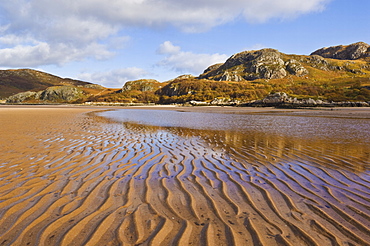 Sand ripple patterns on Little Gruinard beach, Gruinard Bay, Wester Ross, Northwest Scotland, United Kingdom, Europe