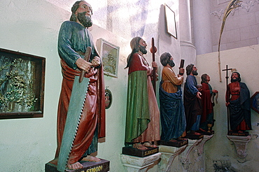 France, Alps, Haute-Savoie, Megeve,  Father Martin Calvary, Interior Of A Chapel