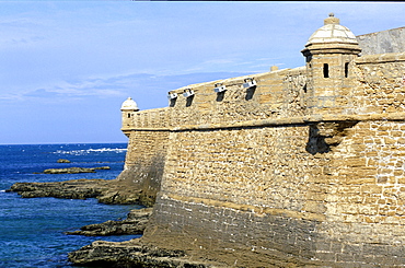 Spain, Andaloucia, Cadiz, Fortress Castillo De San Sebastian