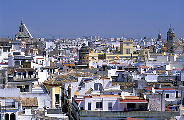 Spain, Andaloucia, Sevilla, Overview On The City From Top Of Giralda Tower In The Cathedral