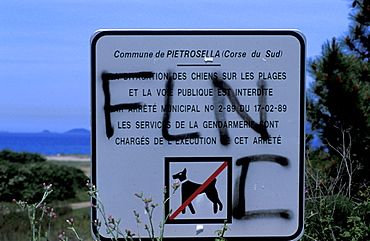 France, Corsica Island, Corse-Du-Sud, Porticcio Vicinity At Spring, Grafitti By Independantists Flnc (Front De Liberartion De La Corse)