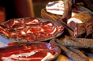 France, Corsica Island, Corse-Du-Sud, Porto-Vecchio, L'orriu Shop Of Corsican Fine Products Danielle Andreani Owner, Charcuterie