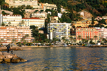 France, Cote D'azur, Alpes Maritimes (06), Menton, Waterfront Marina & Shoreline