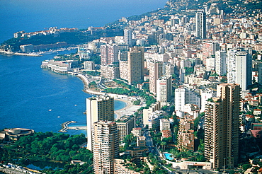 France, Cote D'azur, Monaco, Overview From La Turbie Col On The Corniche Road