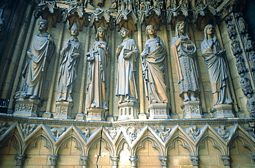 France, Lorraine, Moselle (57), Metz, The Gothic Cathedral Porch