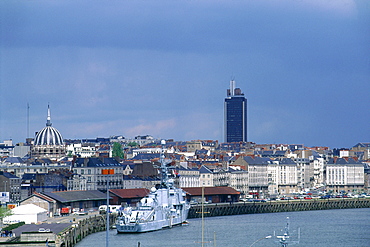 France, Pays De La Loire, Loire Atlantique (44), Nantes, Overview On The City And River Loire Harbour