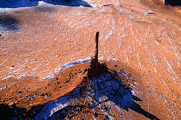 Usa, South West, Arizona & Utah, Navajo Reservation Of Monument Valley, Aerial Of The Totem Pole (Holy Navajo Place), 