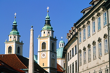 Slovenia, Ljubljana (Lubiana), The Old Town Cathedral Square, The Baroque Era Buildings