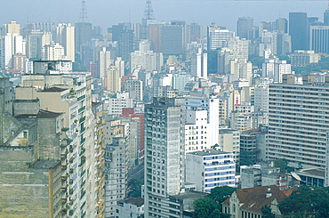 Brazil, Sudeste, Sao Paulo, Overview On The City Center From Top Of Hotel Hilton, Av Ipiranga