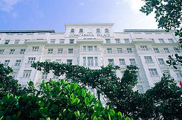 Brazil, Riodejaneiro, Copacabana, Hotel Copacabana Facade On The Beach