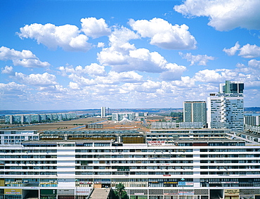 Brazil, Goias, Brasilia, The Administrative Capital Created Par President Kubitschek And Designed By Brasilian Town Planner Lucio Costa & Architect Oscar Niemeyer, Overview On The Administrative Quarter