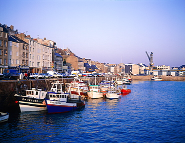 France, Normandy, Manche (50), Granville, Trawlers Moored In The Harbour