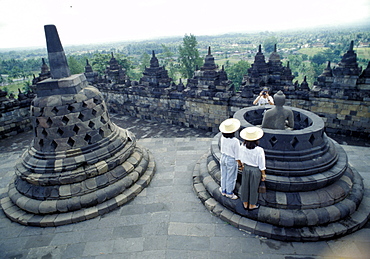 Indonesia, Java Island, Near Jogyakarta The Borobudur Buddhist Temple