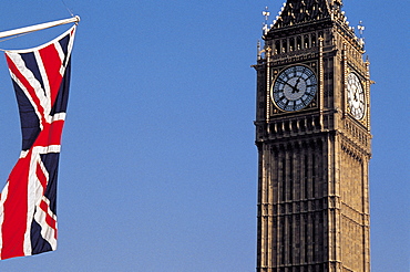 UK, London, Union Jack & Big Ben