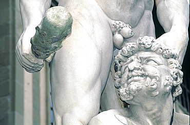 Italy, Tuscany, Firenze, Loggia Dei Lanzi, Detail Of Hercules Fighting Nessus