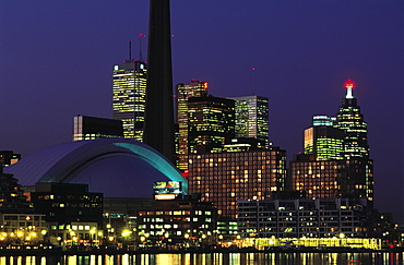 Toronto at dusk, Ontario, Canada, North America