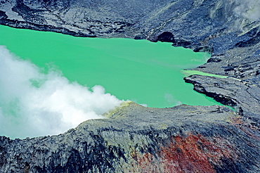 The crater lake. Volcano Poas Volcano Park, Costa Rica, Central America