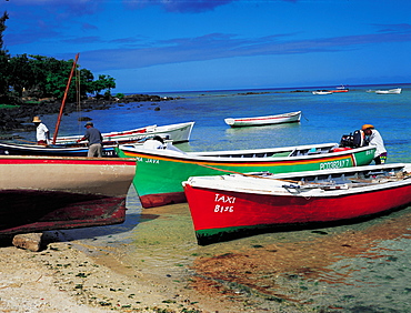 Mauritius, Grand Bay, Fishing Boats Ashore