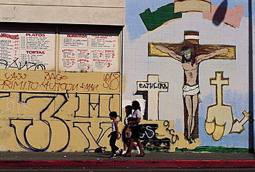 Los Angeles, California, Usa Mural In Latino Neighbourhood