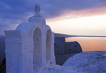 Santorini, Belfry At Dusk, Greece