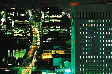 Japan, Tokyo, Shinjuku, Overview At Night