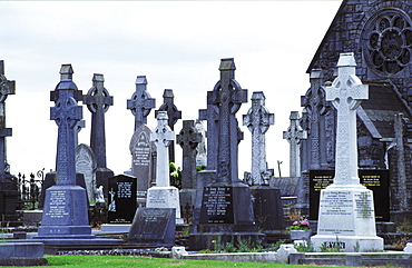 Ireland, Galway, Cemetery & Celtic Crosses